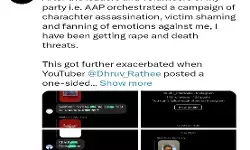 स्वाति मालीवाल ने आप और यूटूबर ध्रुव राठी पर लगाया आरोप अपने एक्स हैंडल पर लिखा पोस्ट