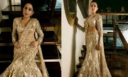 गोल्डन लहंगे में कहर ढाती नजर आईं सारा अली खान, कैमरे के सामने दिए सिजलिंग पोज