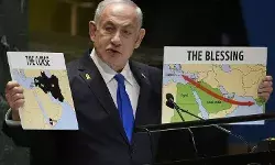 UN में दो नक्शे लेकर पहुंचे नेतन्याहू, भारत को बताया वरदान; ईरान को कहा अभिशाप