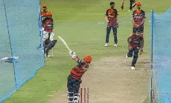 srh players during practice session in hyderabad before ipl match 2025 against mi