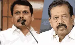 DMK MLAs V Senthil Balaji and K Ponmudy in file photos.