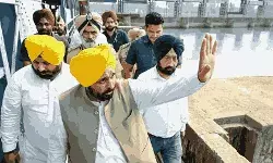 Punjab Chief Minister Bhagwant Mann with Bhakra Beas Management Board (BBMB) officials