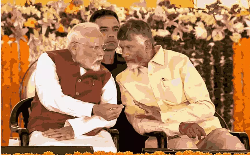 Prime Minister Narendra Modi and Andhra Pradesh Chief Minister N Chandrababu Naidu Prime Minister Narendra Modi and Andhra Pradesh Chief Minister N Chandrababu Naidu