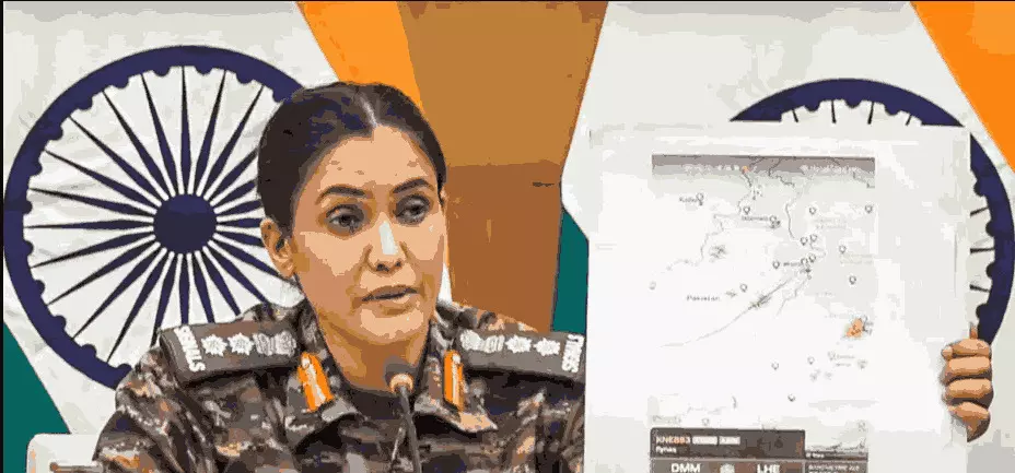 colonel sofia Qureshi in a press briefing colonel sofia Qureshi in a press briefing