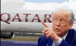 trump on quatar plane
