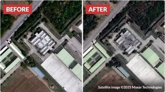 Murid air base in Pakistan before and after Indias strikes under Operation Sindoor (Maxar Technologies ) Murid air base in Pakistan before and after Indias strikes under Operation Sindoor (Maxar Technologies )