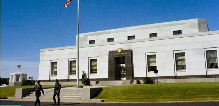 The United States Depository for gold reserves stands in Fort Knox