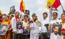 protest against kamal haasan