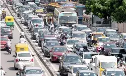 A file photo of slow-moving traffic in Bengaluru.