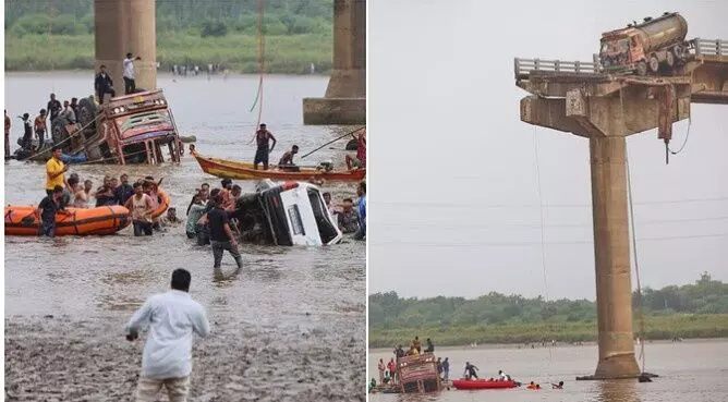 वडोदरा पुल हादसा: चार इंजीनियर निलंबित, सभी पुलों के तत्काल निरीक्षण के आदेश वडोदरा पुल हादसा: चार इंजीनियर निलंबित, सभी पुलों के तत्काल निरीक्षण के आदेश