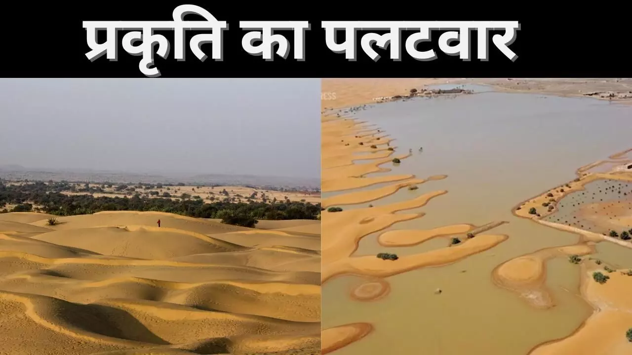 राजस्थान की डूबती पहचान! रेगिस्तान अब बाढ़ की गिरफ्त में राजस्थान की डूबती पहचान! रेगिस्तान अब बाढ़ की गिरफ्त में