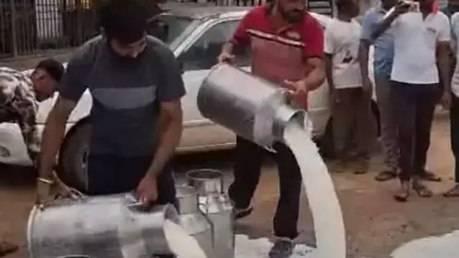 गुजरात में दूध की बगावत: किसानों ने सड़क पर फेंका हजारों लीटर दूध, सप्लाई ठप