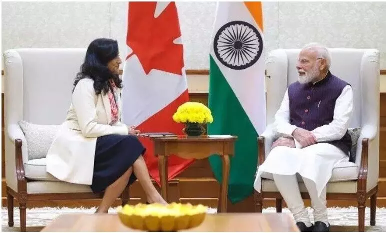 पीएम मोदी ने भारत-कनाडा संबंधों में नई गति लाने की बात कही, कनाडाई विदेश मंत्री की पीएम से मुलाकात पीएम मोदी ने भारत-कनाडा संबंधों में नई गति लाने की बात कही, कनाडाई विदेश मंत्री की पीएम से मुलाकात