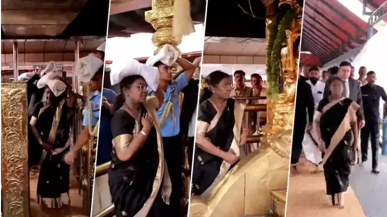 सबरीमाला में भगवान अयप्पा के दर पर पहुंचीं राष्ट्रपति मुर्मू, सिर पर इरुमुडिकेत्तु रखकर दर्शन किए