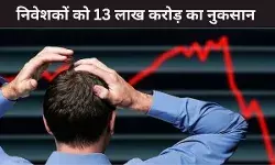 शेयर बाजार लगातार 5वें दिन गिरकर हुआ बंद, निवेशकों को इस हफ्ते 13 लाख करोड़ का नुकसान