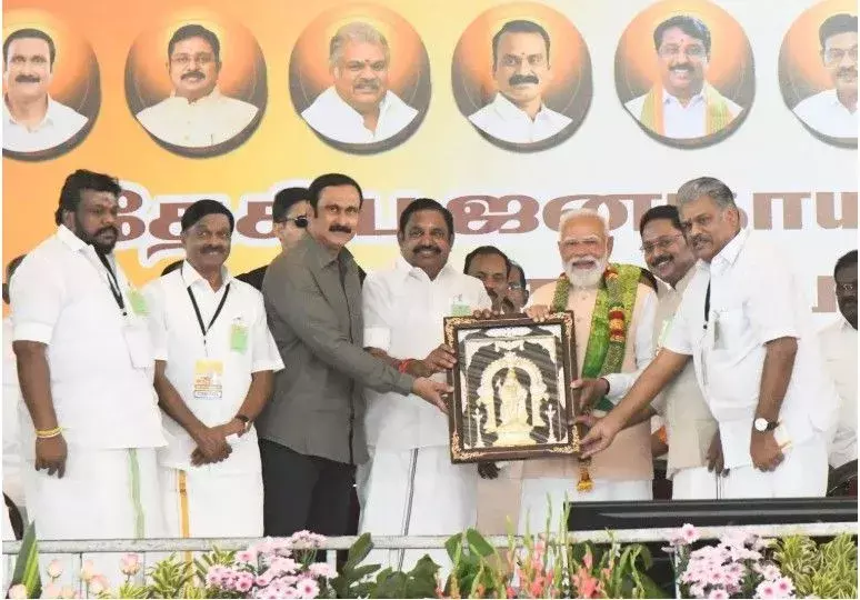 तमिलनाडु में मोदी की चुनावी रैली की फीकी शुरुआत, चेन्नई रैली में रोशनियाँ जलीं, लेकिन जोश कम