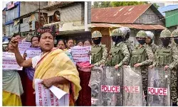 मणिपुर में विरोध प्रदर्शनों ने सिर उठाया : हजारों लोगों ने कर्फ्यू तोड़ा